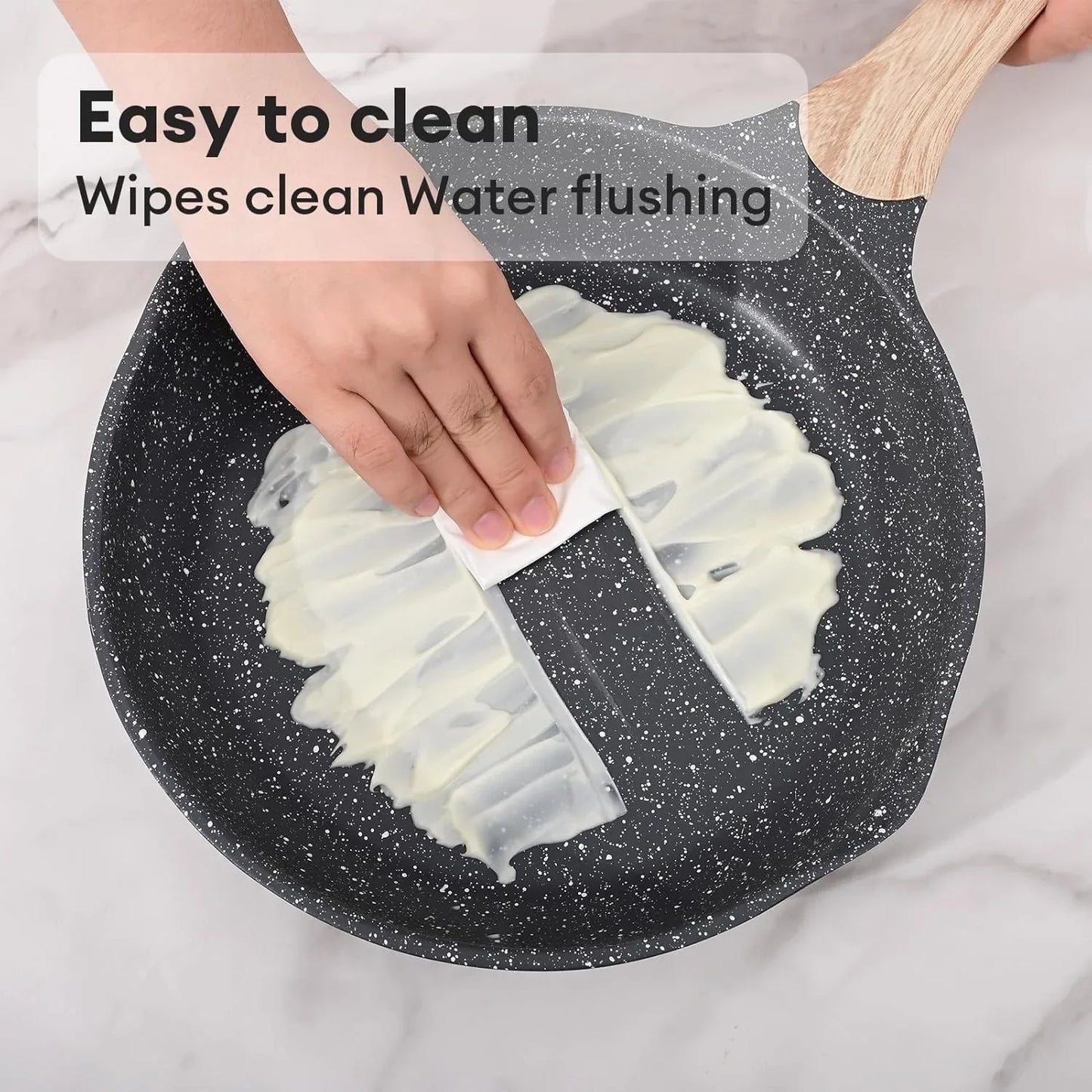 12.5 Inch Nonstick Frying Pan, Nonstick Omelette Pan with Heat-Resistant Handle