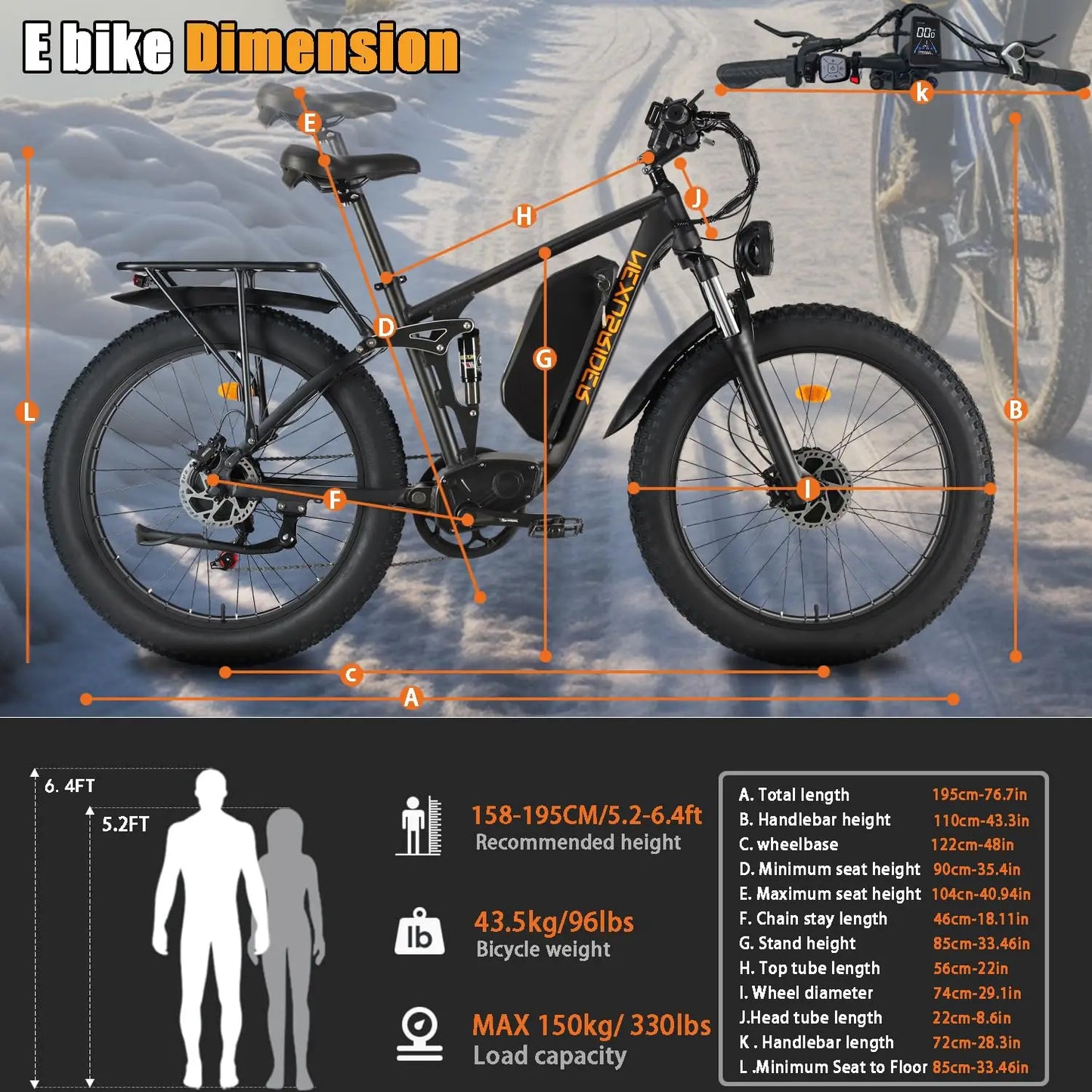 AWD 35MPH Smlro Nexusrider Ebike Dual Motor 2000W Fat Tire Montain E-Bike 48V 22.4Ah Hydraulic Brake Electric Bike for Adults