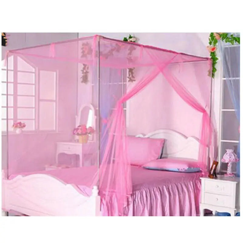 2024 Summer Home Mosquito Nets 4 Corner Post Bed Canopy Net Double Bed Lightweight Fashion Bedding Mosquito Nets