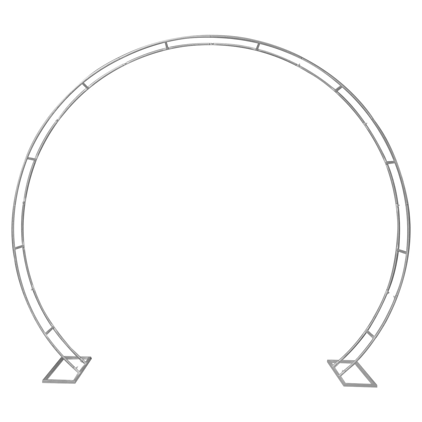 Metal Round Wedding Arch Stand with Bases, 6.6 X 4.9 Feet Floral Arch Backdrop Arch Stand, for Party Event Graduation Decoration