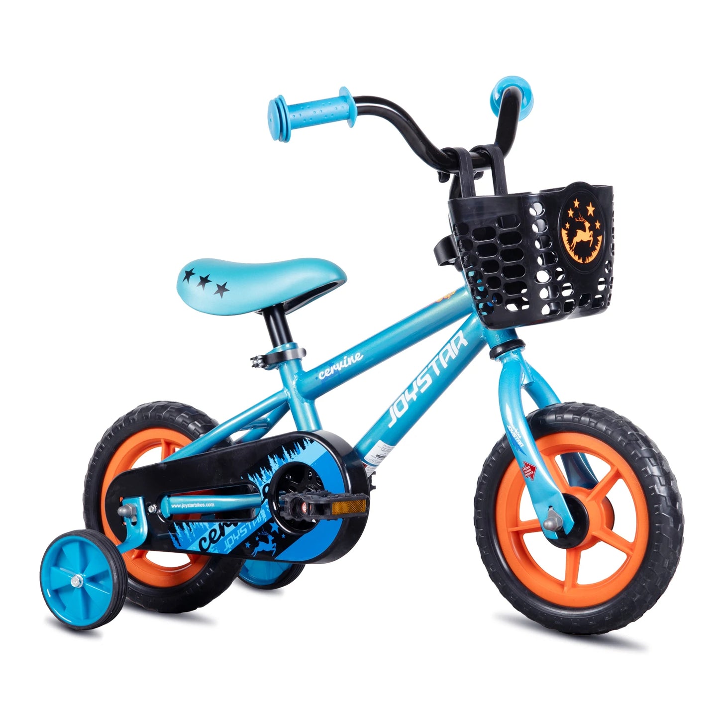 JOYSTAR Cervine 14 18 20 Inch Kids Bike Ages 3-10 Years, graffiti style bike with basket, auxiliary wheels, soft seat cushion