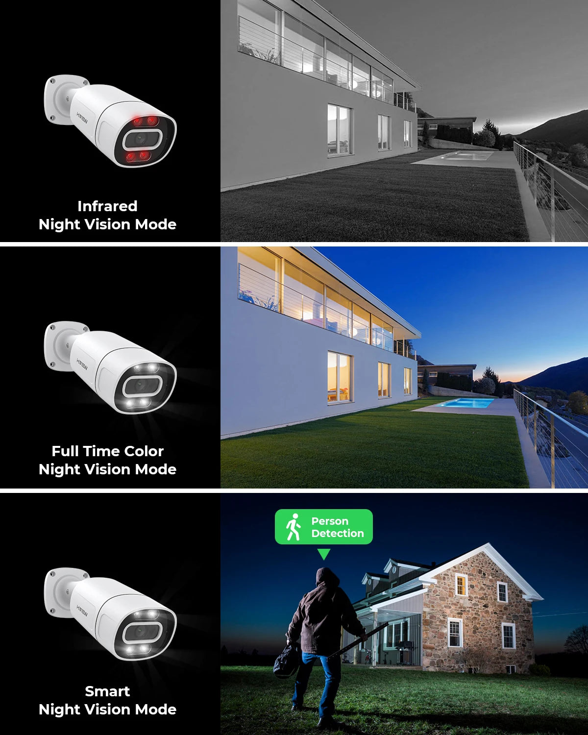 H.View 4K 5Mp 8Mp poe Cctv Security Camera System