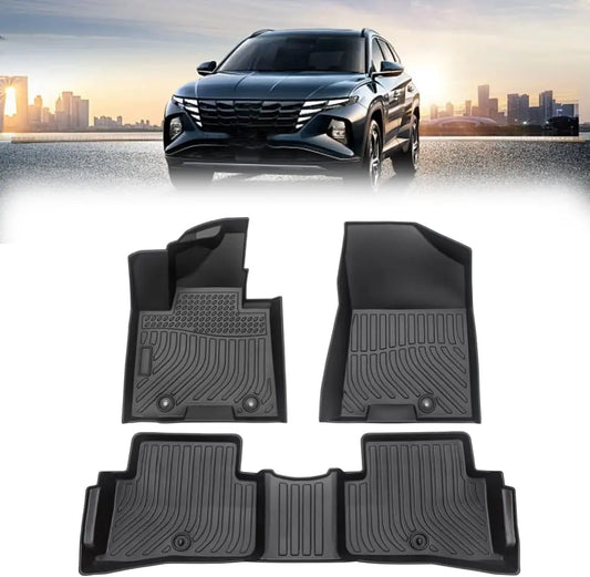 Floor Mats Compatible with 2019-2021 Hyundai Tucson Anti-Slip 1st & 2nd Row Black