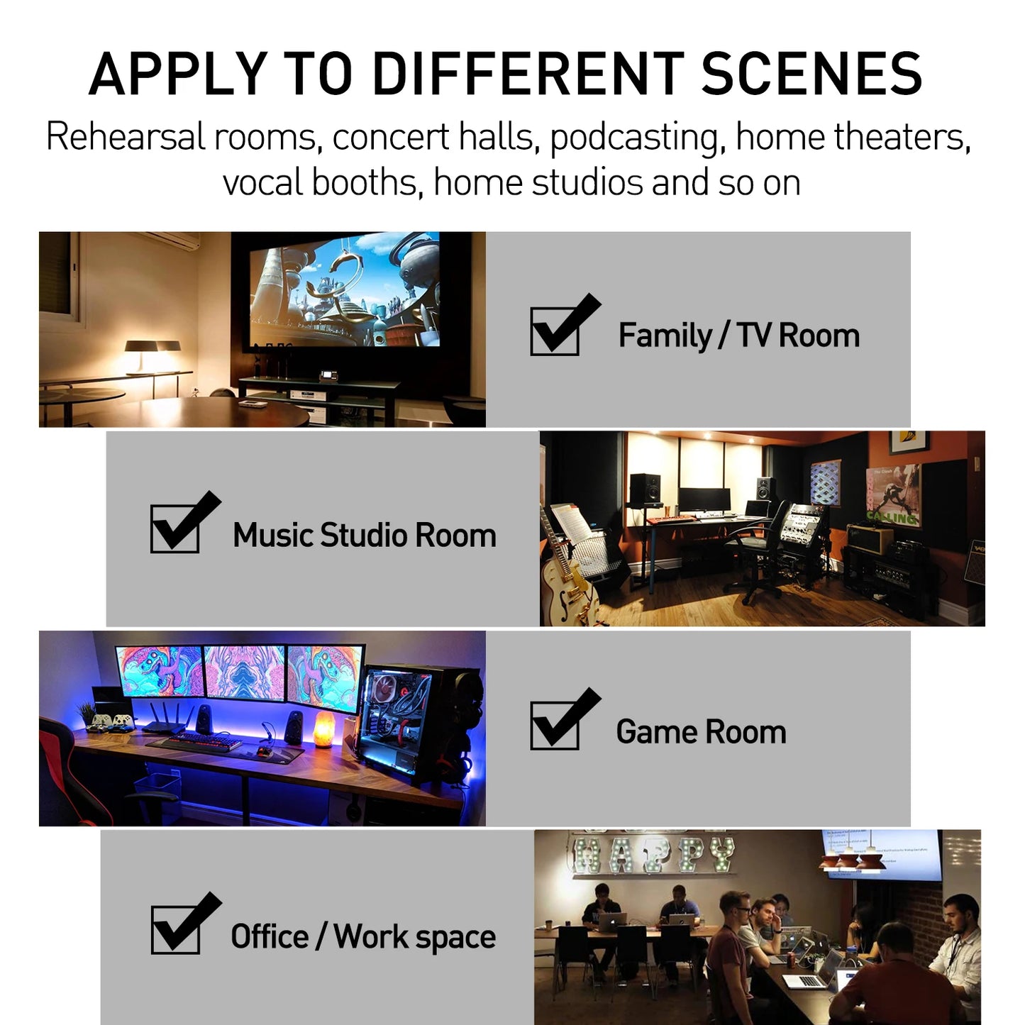 80 Pack Acoustic Foam Panels 1" x 12" x 12" Sound Proof Foam Panles Soundproofing Noise Cancelling Wedge Panels for Home Office