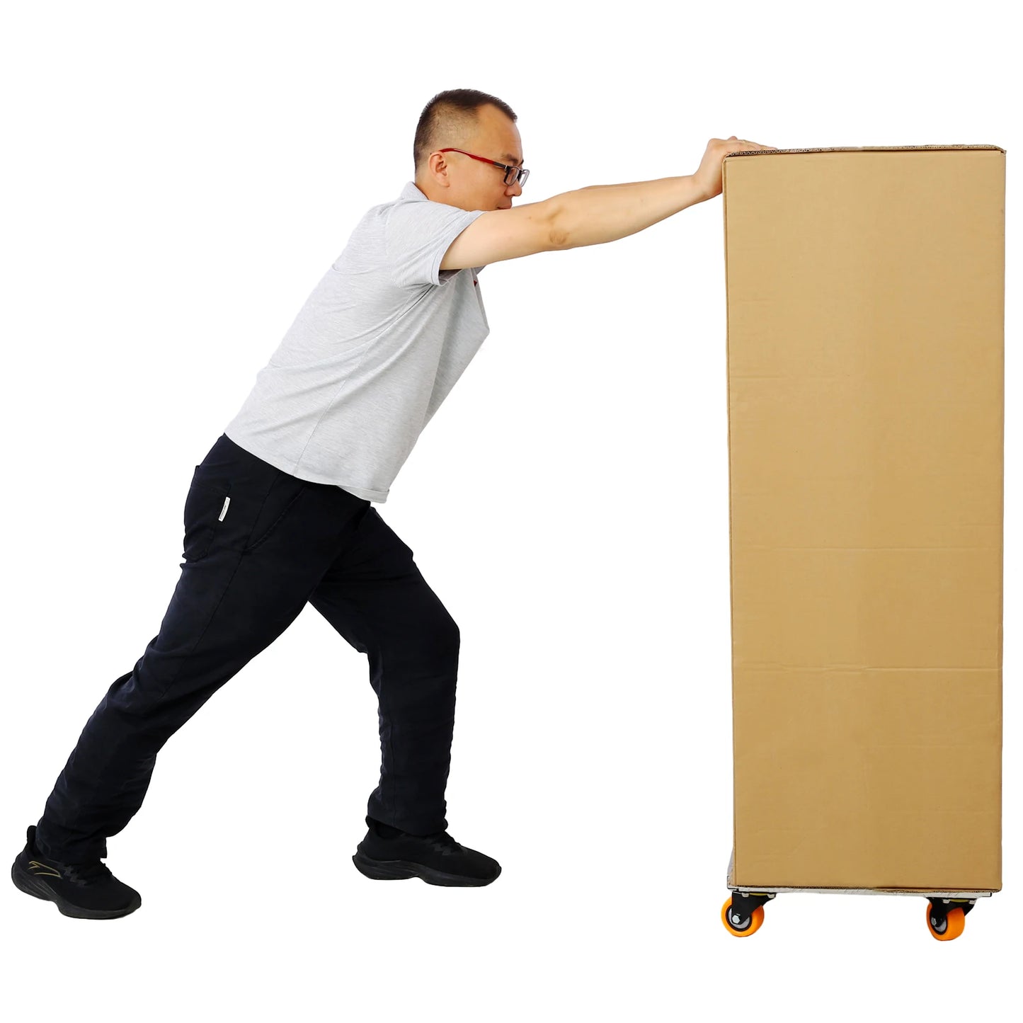 Heavy Duty Furniture Dolly Trolley Cart 18''x12'' Aluminum Frame Movers Dollys with 3'' TPU Professional Casters，Brake Option