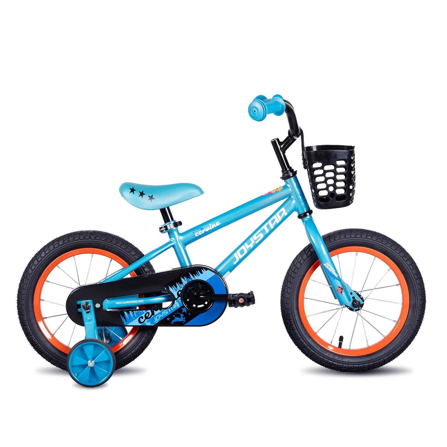 JOYSTAR Cervine 14 18 20 Inch Kids Bike Ages 3-10 Years, graffiti style bike with basket, auxiliary wheels, soft seat cushion