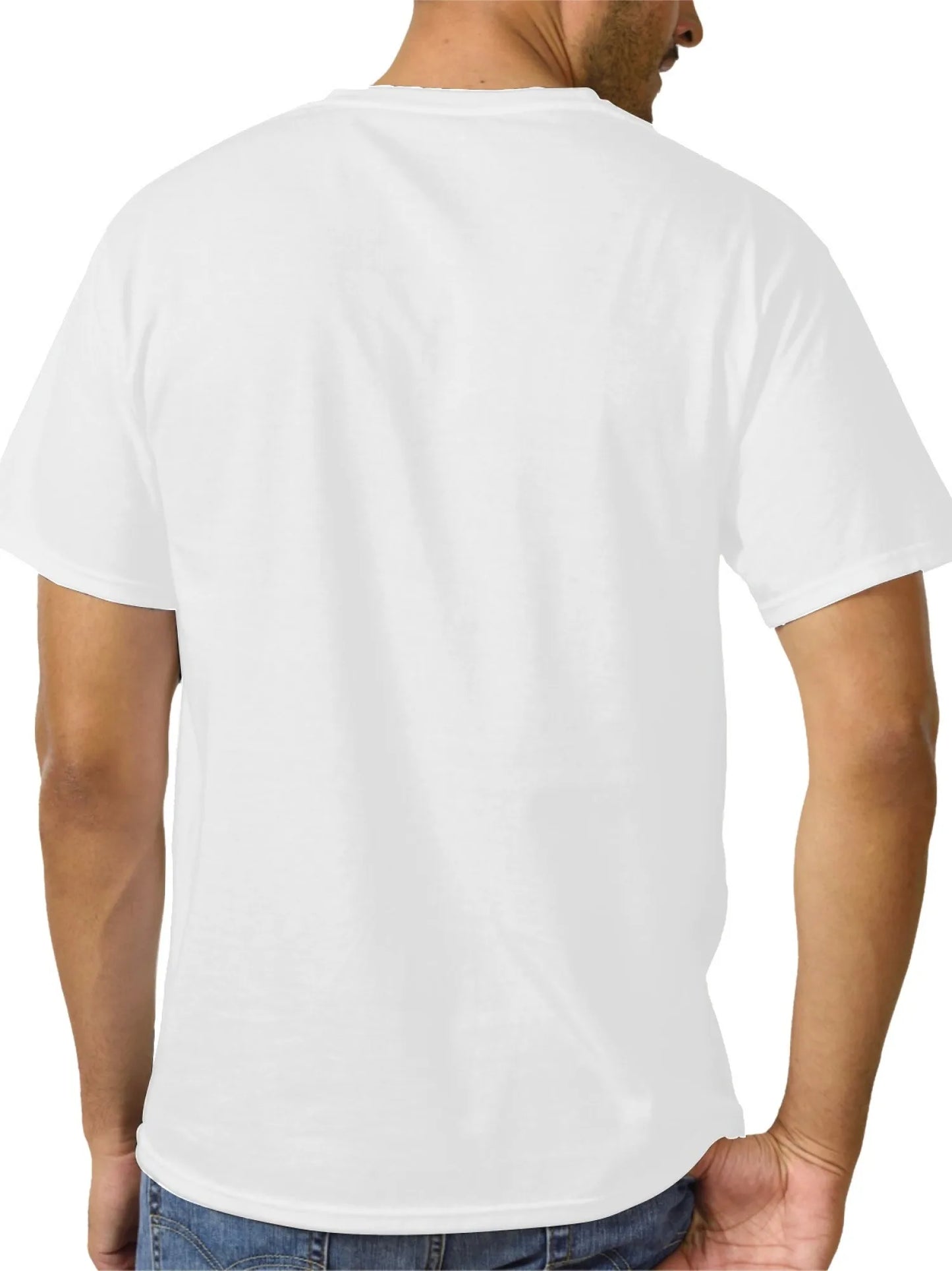 Men's short sleeved printed cotton T-shirt, round neck,  summer casual short sleeved top