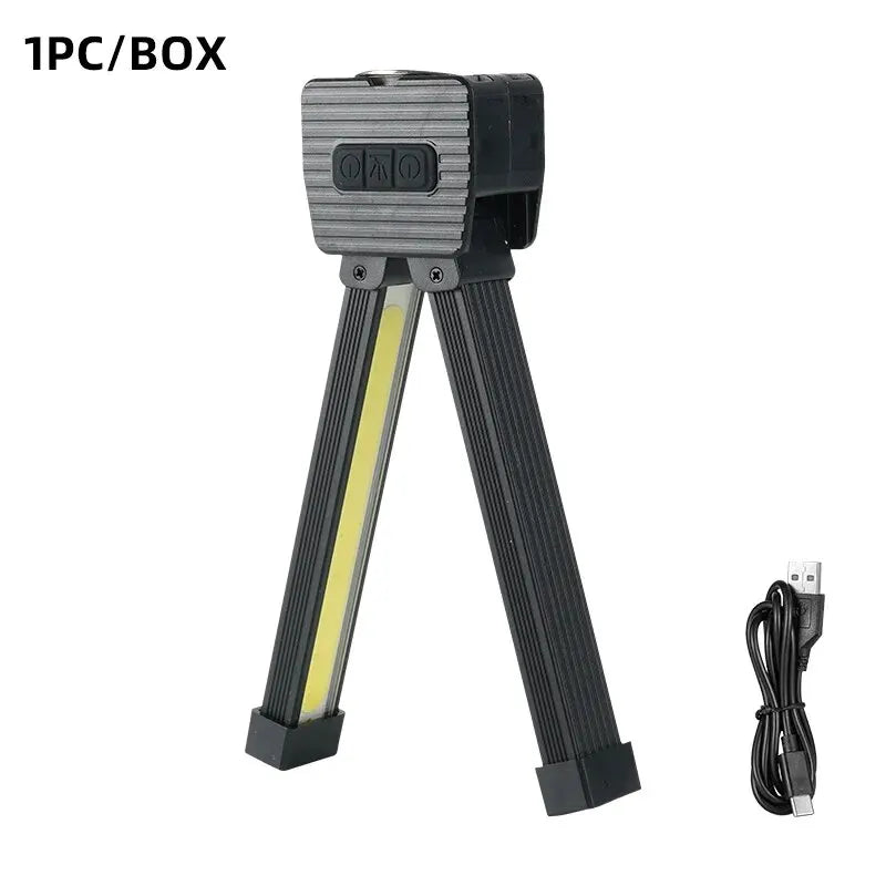 Strong Flashlightoutdoor Multifunctional Camping Lightingflashlight Auto Repair Work Lightfolding COB Light