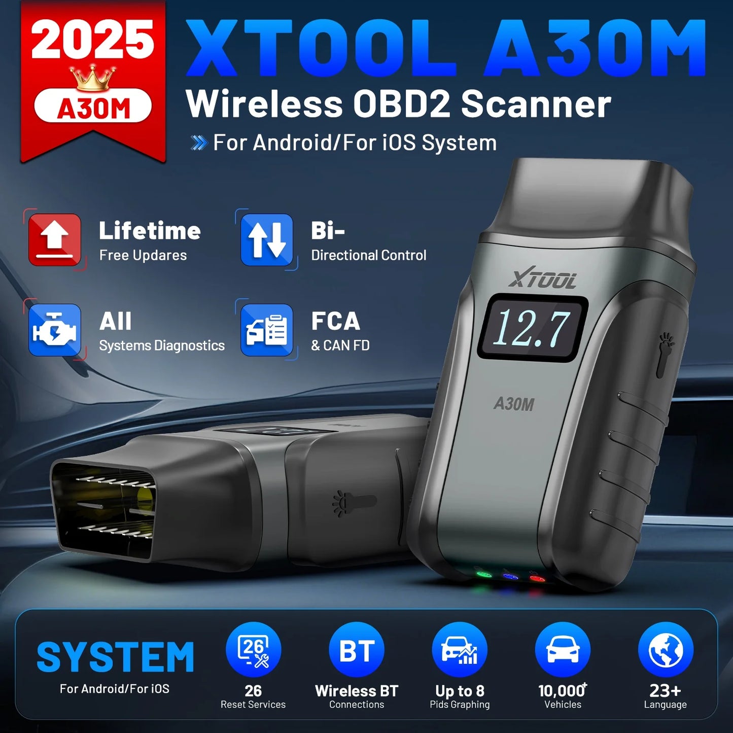 XTOOL Anyscan A30M OBD2 Scanner Active Test Car Diagnostic Tool