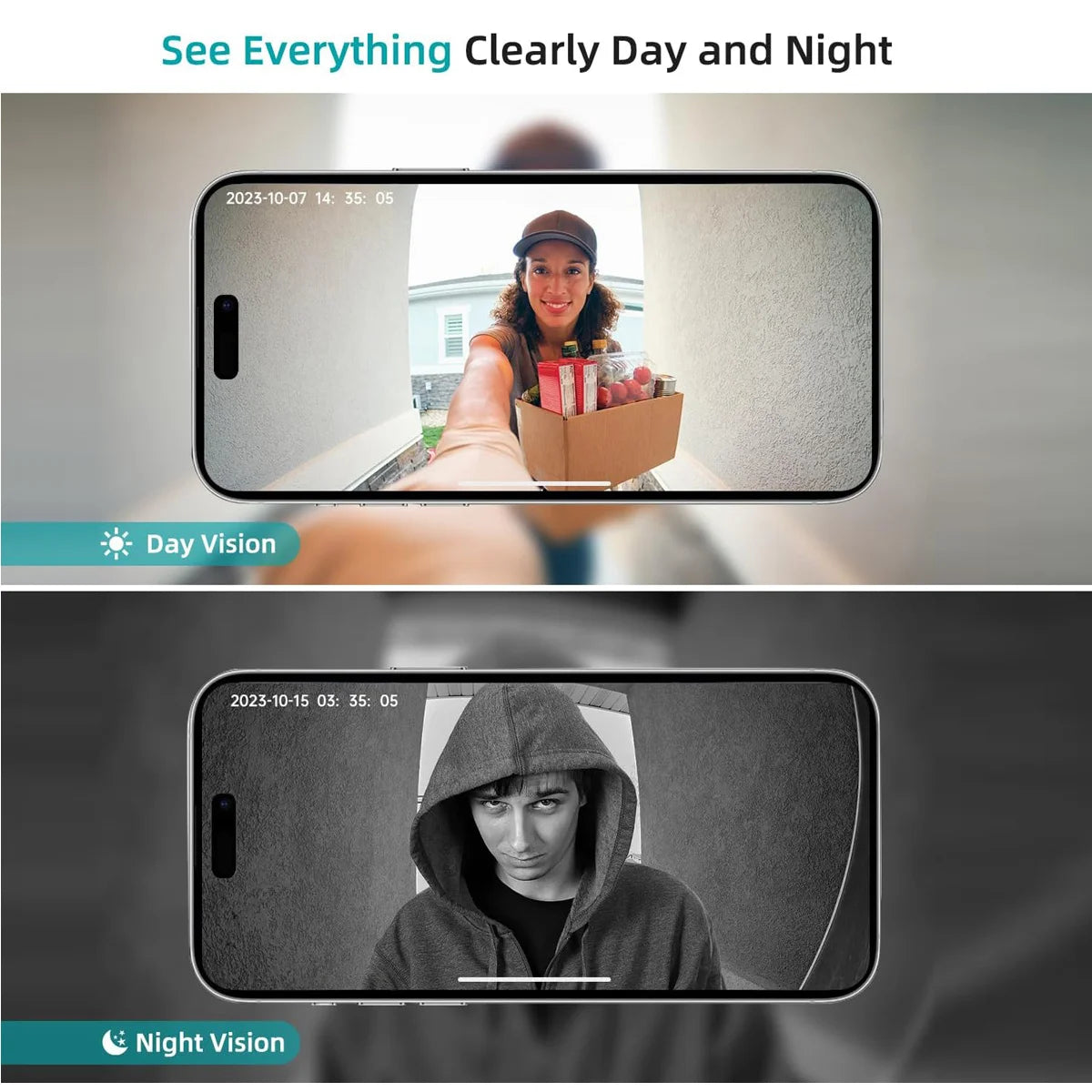 Tuya WiFi Home Smart Video doorbell Outdoor bidirectional HD door eye camera 1080P support SD card cloud storage waterproof