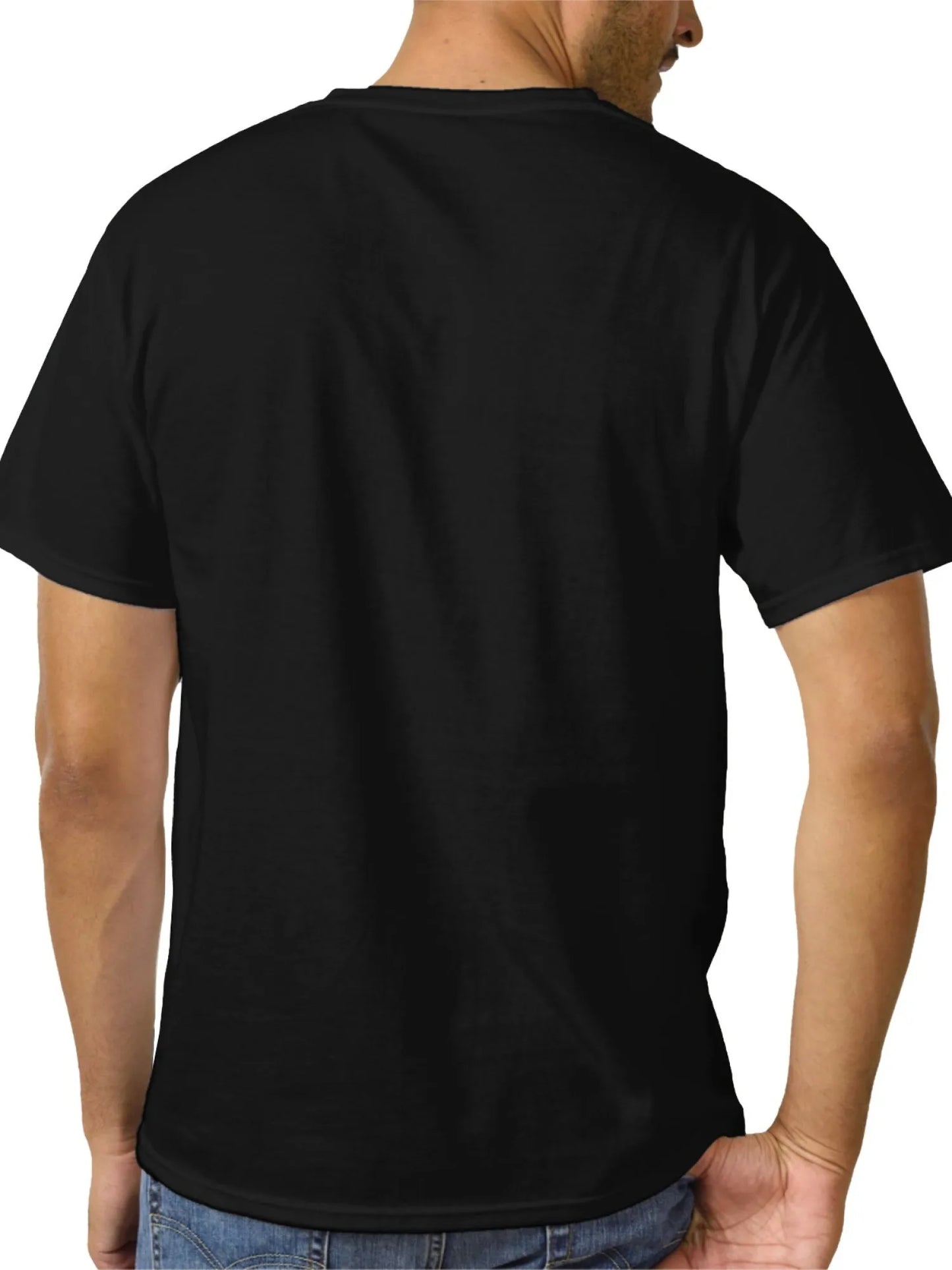 Men's short sleeved printed cotton T-shirt, round neck,  summer casual short sleeved top