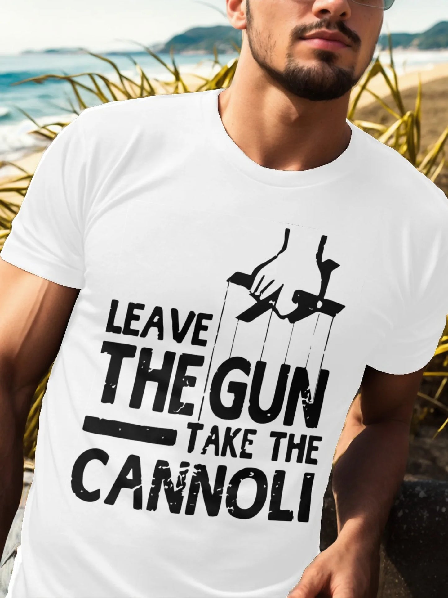 Men's short sleeved printed cotton T-shirt, round neck,  summer casual short sleeved top