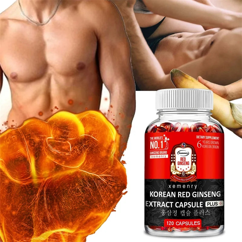 Korean Red Ginseng Supplement - Supports Overall Health, Boosts Energy Production, Relieves Stress - 120pcs
