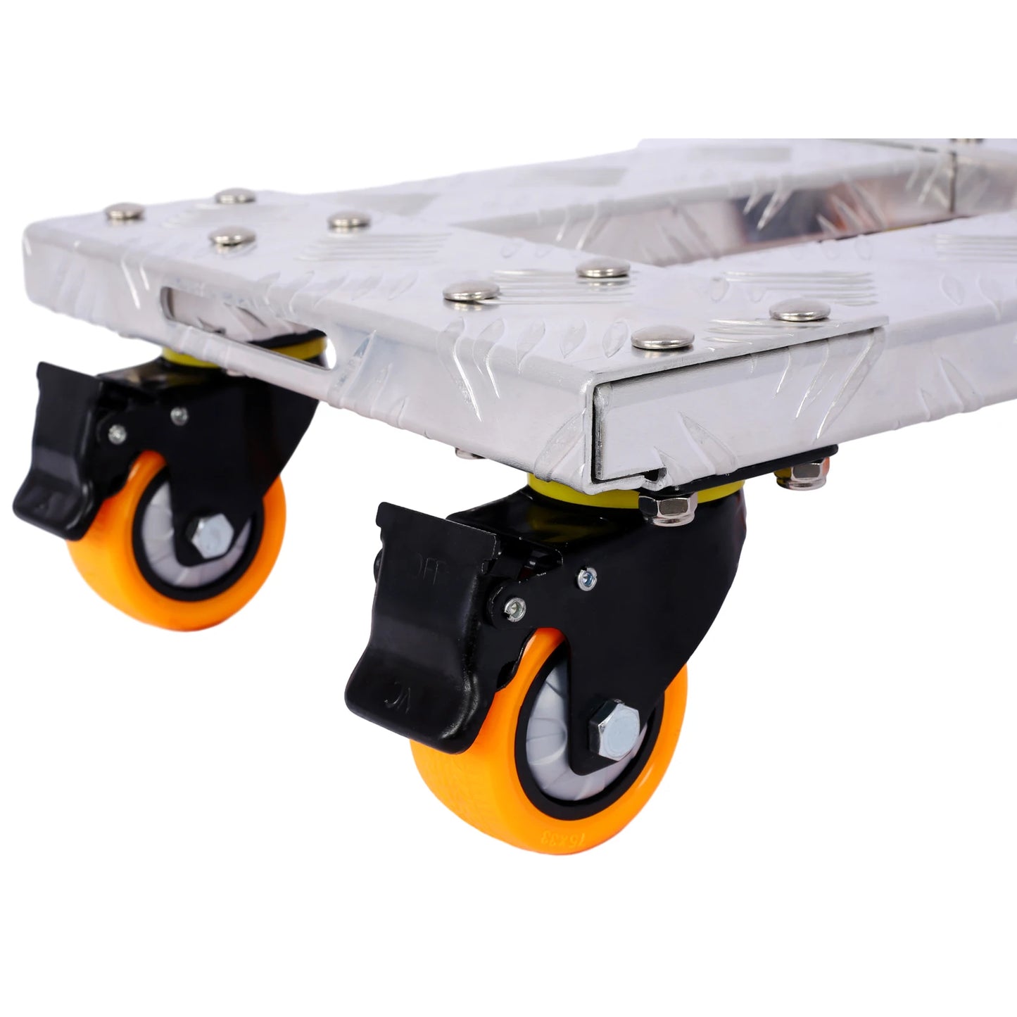 Heavy Duty Furniture Dolly Trolley Cart 18''x12'' Aluminum Frame Movers Dollys with 3'' TPU Professional Casters，Brake Option