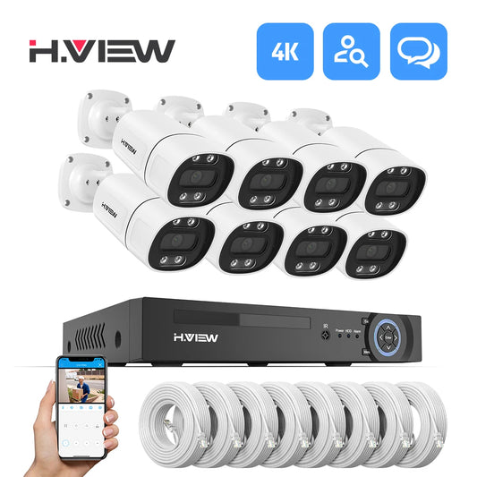 H.View 4K 5Mp 8Mp poe Cctv Security Camera System