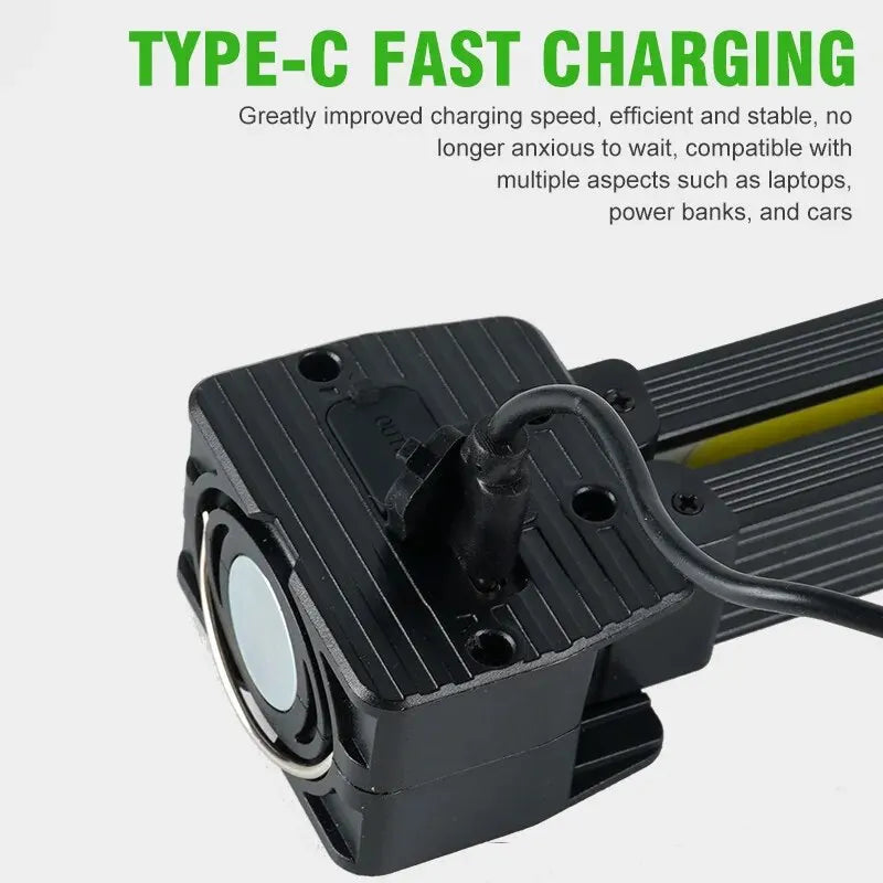 Strong Flashlightoutdoor Multifunctional Camping Lightingflashlight Auto Repair Work Lightfolding COB Light